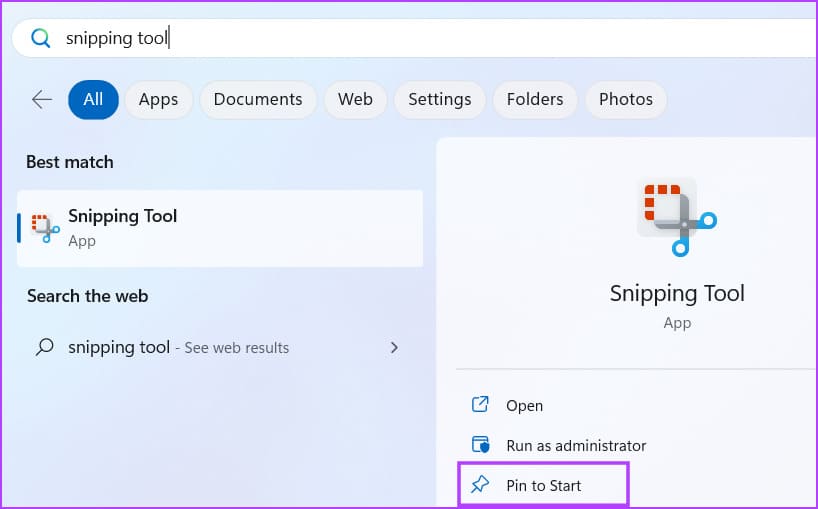 Open-Snipping-Tool-Using-the-Pinned-Shortcut-3 8 طرق سريعة لفتح أداة القص Snipping Tool على Windows