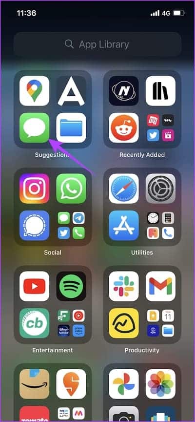 Open-the-Messages-app كيفية إصلاح "الموقع غير متوفر" على iPhone