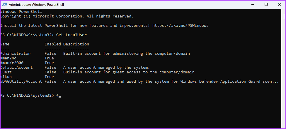 Profile-list-in-Windows-PowerShell 6 طرق سريعة لعرض قائمة بجميع حسابات المستخدمين على Windows 11