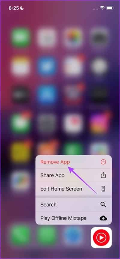 Remove-App-8 10 طرق لإصلاح عدم عمل تطبيق YouTube Music في الخلفية