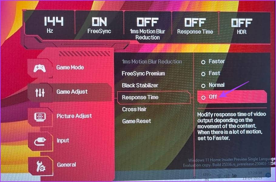Response-time-off أفضل 6 طرق لإصلاح ظهور الشاشة السوداء عند الضغط على Alt + Tab في Windows