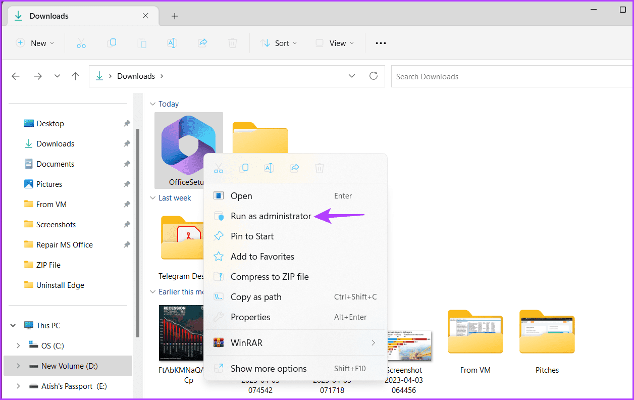 Run-as-admin أفضل 7 طرق لإصلاح مشكلة Microsoft Office عالق عند تجهيز الأشياء في Windows 11