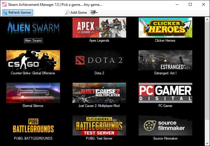 SAM.Picker.exe-4 كيفية استخدام أداة فتح الإنجاز على Steam