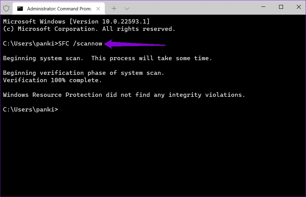 SFC-Scan-on-Windows-11-4 أفضل 8 إصلاحات لخطأ لن يعمل هذا التطبيق على جهازك في Microsoft Store