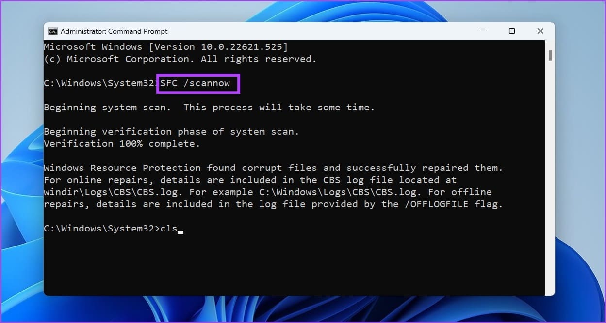 SFC-scan-3 أفضل 7 طرق لإصلاح عدم عمل Explorer.exe عند بدء التشغيل على Windows 11