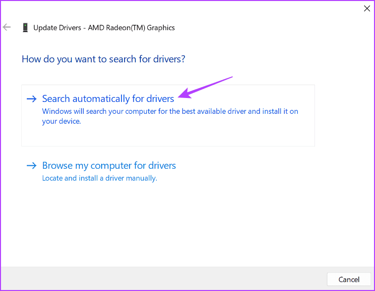 Search-automatically-for-drivers-1-1 أفضل 5 طرق لإصلاح عدم عمل إعدادات شاشة التوقف وباللون الرمادي في Windows 11