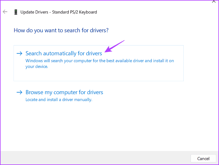 Search-automatically-for-drivers-2 أفضل 5 طرق لإصلاح مفتاح Caps Lock معكوس في Windows 11