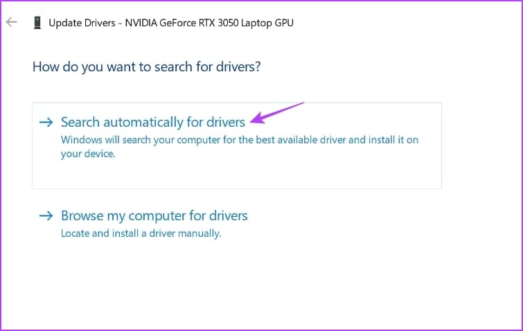 Search-automatically-for-drivers-6 أفضل 6 طرق لإصلاح ظهور الشاشة السوداء عند الضغط على Alt + Tab في Windows