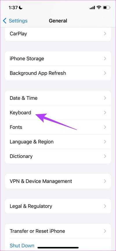 Select-Keyboard كيفية إيقاف تشغيل ميزة Double Space لفترة على iPhone و Mac