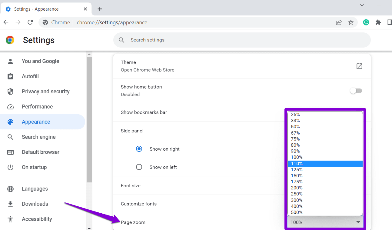Set-the-Default-Zoom-Level-in-Google-Chrome كيفية تغيير إعدادات التكبير في Google Chrome