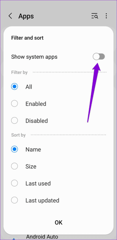 Show-System-Apps-on-Android-2-500x1024-1 أفضل 8 طرق لإصلاح عدم العثور على أجهزة Bluetooth المجاورة على Android