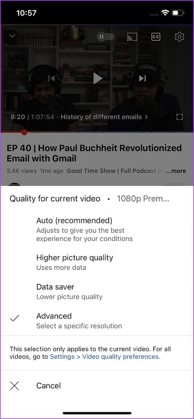 Tap-on-Advanced-3 ما هو 1080p بريميوم على YouTube وكيفية تمكينه