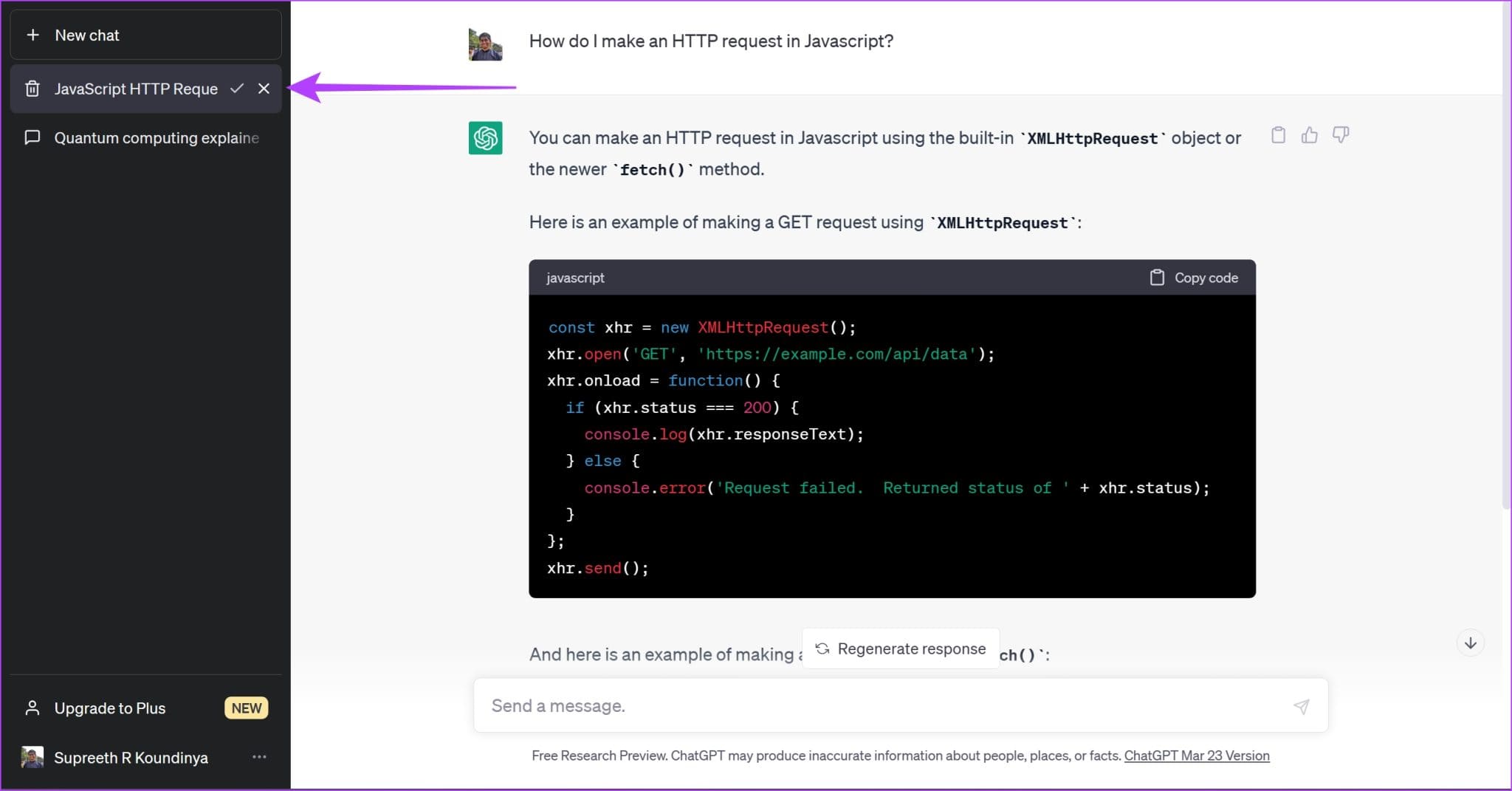 Tap-on-Cross-to-Delete-2048x1071-1 كيفية عرض وحذف سجل محفوظات ChatGPT