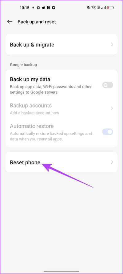 Tap-on-Reset-Phone 10 طرق لإصلاح عدم عمل تطبيق YouTube Music في الخلفية