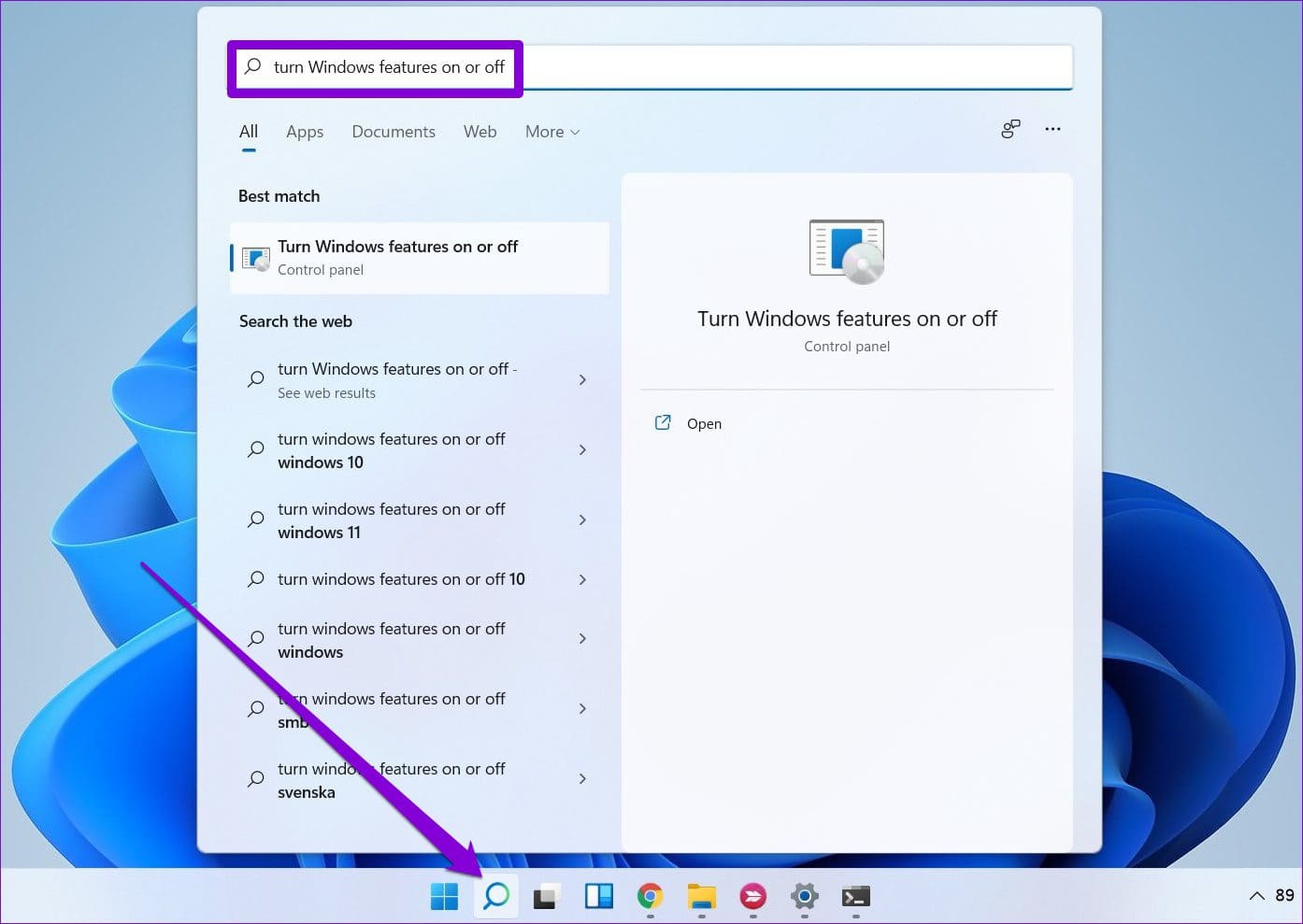 Turn-Windows-Features-On-or-Off أفضل 8 إصلاحات لخطأ لن يعمل هذا التطبيق على جهازك في Microsoft Store