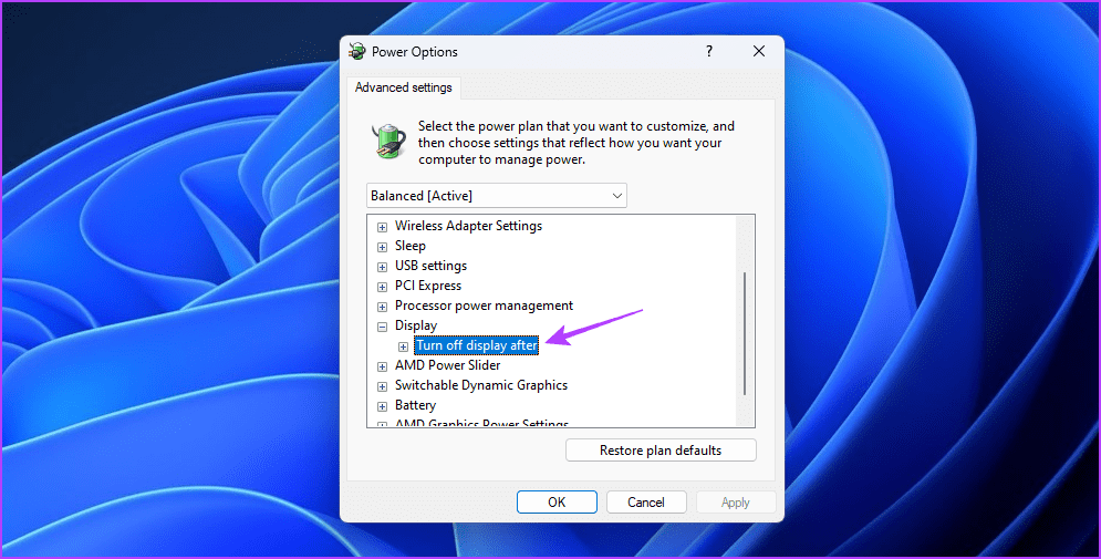 Turn-off-display-after أفضل 5 طرق لإصلاح عدم عمل إعدادات شاشة التوقف وباللون الرمادي في Windows 11