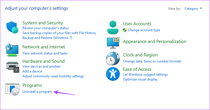 Uninstall-a-program أفضل 7 طرق لإصلاح مشكلة Microsoft Office عالق عند تجهيز الأشياء في Windows 11