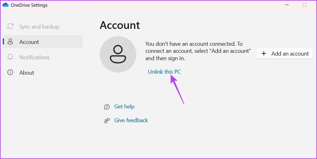 Unlink-this-PC أفضل 5 طرق للإصلاح مشكلة تسجيل الدخول إلى OneDrive على Windows 11