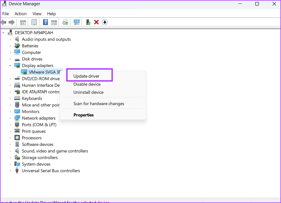 Update-the-Graphics-Driver-2 أفضل 7 طرق لإصلاح عدم عمل Explorer.exe عند بدء التشغيل على Windows 11