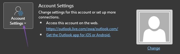account-settings-outlook-windows كيفية تغيير كلمة مرور Outlook على الهاتف المحمول وسطح المكتب والويب