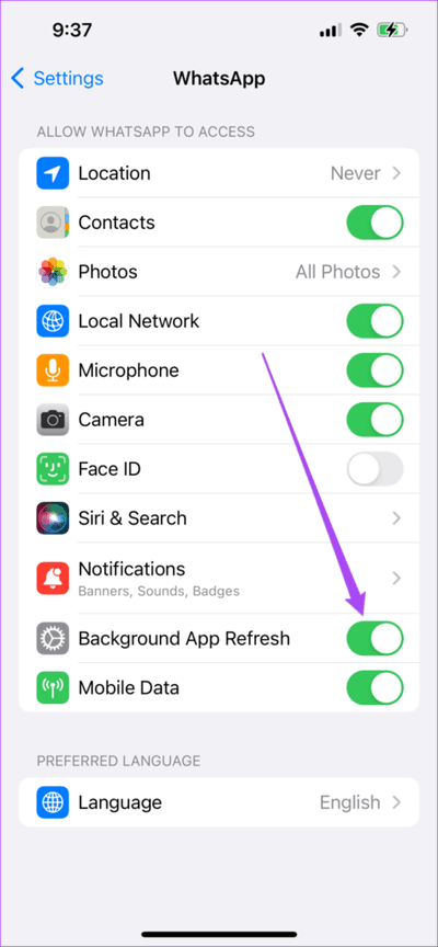 background-app-refresh-whatsapp-settings-iphone-474x1024-1 أفضل 7 إصلاحات لعدم ظهور حالة الكتابة في WhatsApp على iPhone و Android