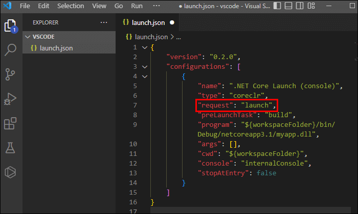 كيفية فتح برنامج Launch.Json في VS Code - %categories