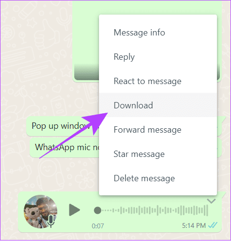 choose-download-WhatsApp-note كيفية حفظ الرسائل الصوتية WhatsApp على iPhone و Android والويب