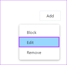 choose-edit-to-change-the-url كيفية السماح بالنوافذ المنبثقة وعمليات إعادة التوجيه أو حظرها على Opera