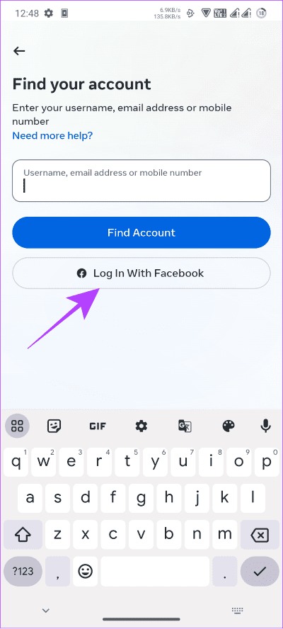 choose-login-with-facebook كيفية تغيير كلمة مرور Instagram على Android و iPhone وسطح المكتب