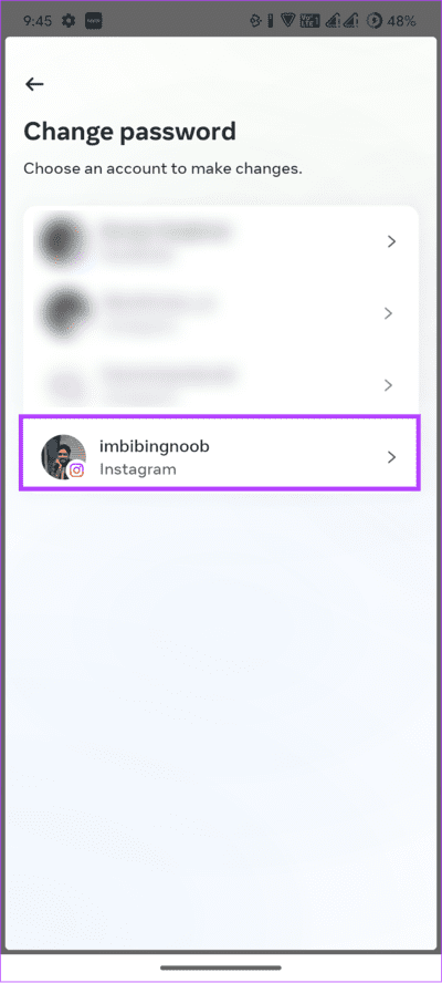 choose-the-account-you-want-to-chnage-Instagram-password-1 كيفية تغيير كلمة مرور Instagram على Android و iPhone وسطح المكتب
