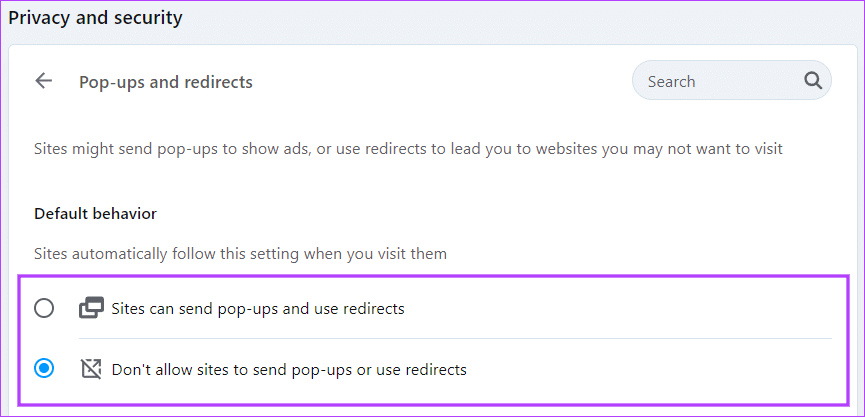 choose-weather-you-want-to-block-or-allow-pop-ups-and-redirects-on-Opera كيفية السماح بالنوافذ المنبثقة وعمليات إعادة التوجيه أو حظرها على Opera