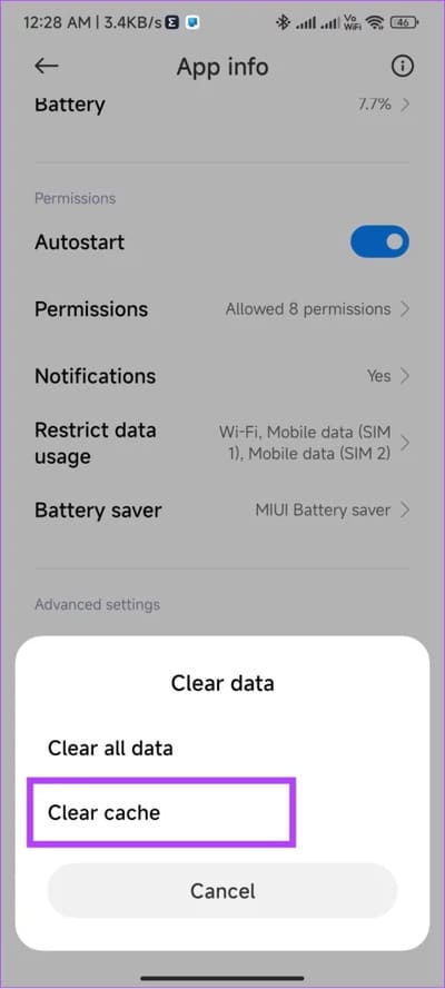 clear-Instagram-cache-461x1024-1 9 طرق سهلة لإصلاح عدم ظهور Instagram في آخر نشاط