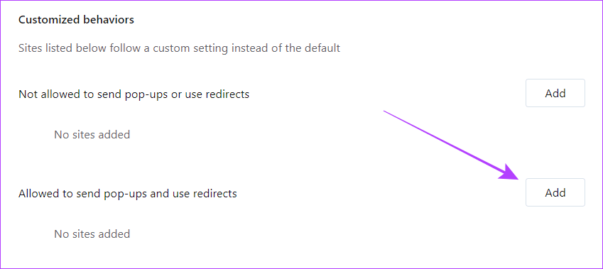click-add-to-block-or-allow-websites-2 كيفية السماح بالنوافذ المنبثقة وعمليات إعادة التوجيه أو حظرها على Opera