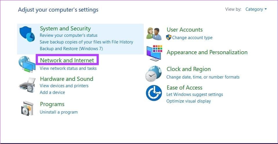 click-on-network-and-internet كيفية استخدام Wi-Fi و Ethernet في نفس الوقت في Windows