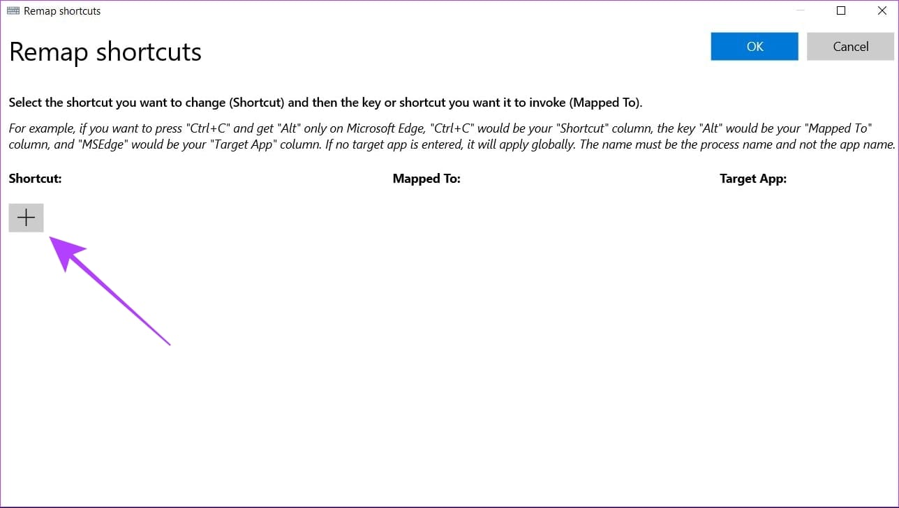 click-on-plus-icon-to-remap-shortcut طريقتان لإعادة تعيين مفاتيح لوحة المفاتيح في Windows 11
