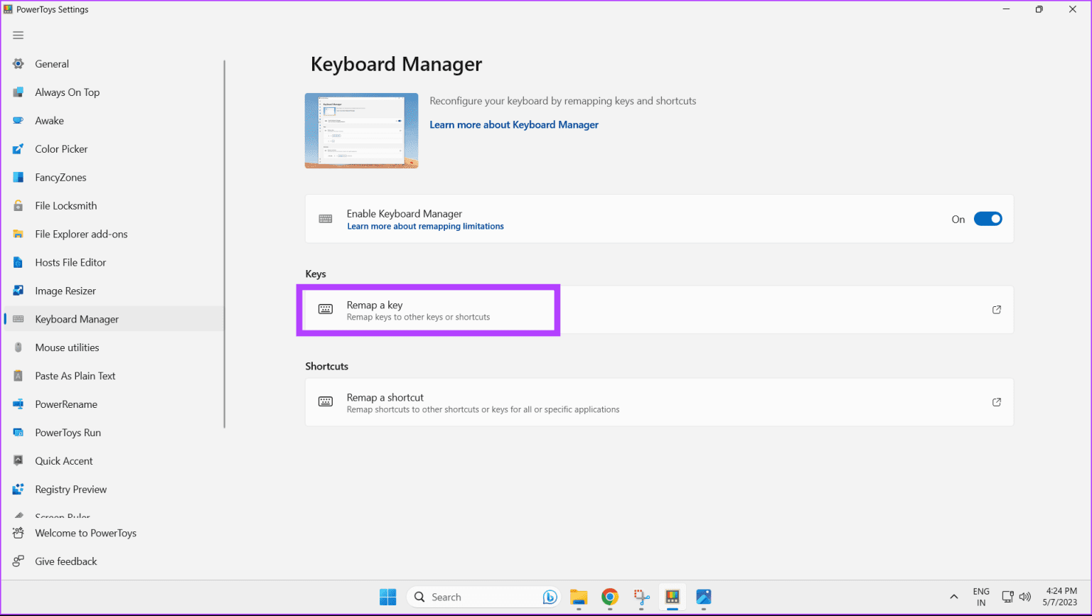click-on-remap-a-key-1536x867-1 طريقتان لإعادة تعيين مفاتيح لوحة المفاتيح في Windows 11