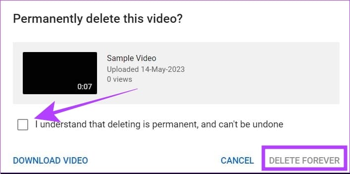 confirm-on-delete-forever كيفية حذف مقاطع الفيديو على YouTube: دليل خطوة بخطوة