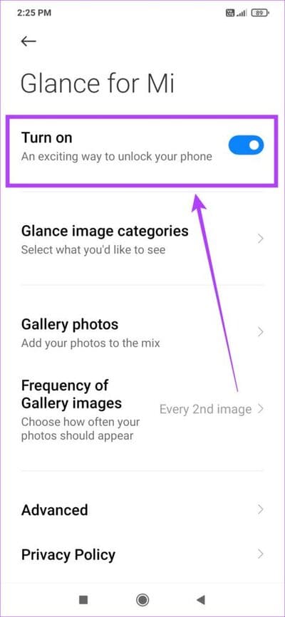 disable-glance-for-mi كيفية إيقاف تشغيل شاشة القفل الديناميكي (أو GLANCE ) على Android