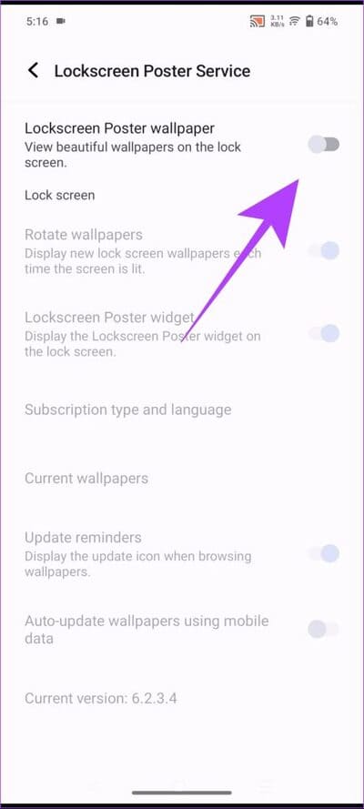 disable-lockscreen-poster-wallpaper-461x1024-1 كيفية إيقاف تشغيل شاشة القفل الديناميكي (أو GLANCE ) على Android
