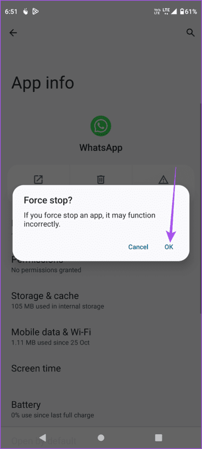 force-stop-whatsapp-android-461x1024-1 أفضل 7 إصلاحات لعدم ظهور حالة الكتابة في WhatsApp على iPhone و Android