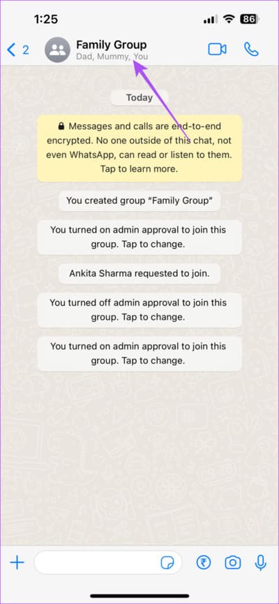 group-name-whatsapp-mobile-474x1024-1 كيفية الموافقة على مشاركين جدد في مجموعة WhatsApp على الهاتف المحمول وسطح المكتب والويب