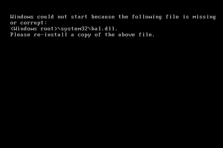 hal-dll-missing-corrupt-xp-57fd205d3df78c690f815007-e03b6b9f52b2448bacfa51c00cdf3143 كيفية إصلاح الأخطاء التي تظهر أثناء عملية بدء تشغيل الكمبيوتر