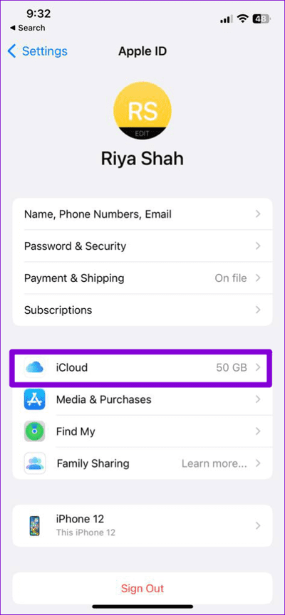 iCloud-Settings-on-iPhone-1-474x1024-2 كيفية نقل Microsoft Authenticator إلى هاتفك الجديد