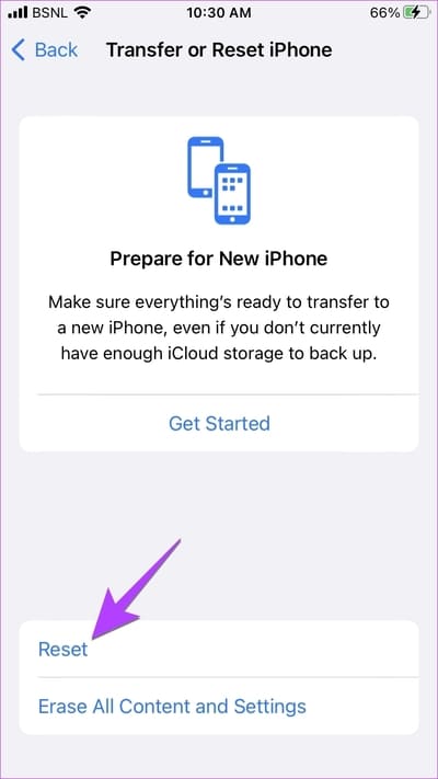 iPHONE-Transfer-Reset-Confirm 11 طرق لإصلاح عدم عمل التمرير لأعلى على iPhone