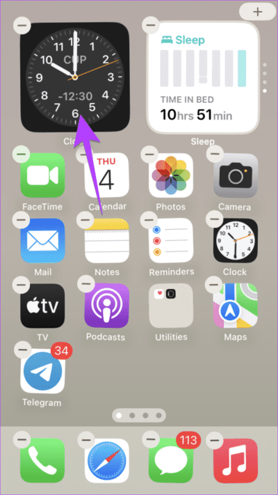 iPhone-Home-Screen-Clock-Widget-Change-Time-576x1024-1 6 طرق لإصلاح ظهور الوقت بشكل خاطئ على ويدجت ساعة iPhone