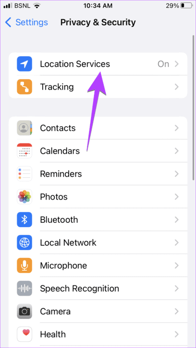 iPhone-Location-and-Privacy-Settings 6 طرق لإصلاح ظهور الوقت بشكل خاطئ على ويدجت ساعة iPhone
