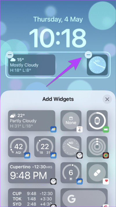 iPhone-Lock-Screen-Remove-Widget-576x1024-1 6 طرق لإصلاح ظهور الوقت بشكل خاطئ على ويدجت ساعة iPhone