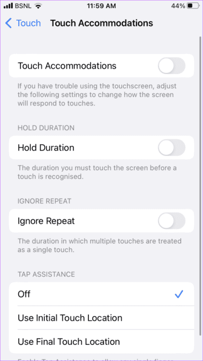 iPhone-Setting-Accessibility-Touch-Accomodation-Customize-576x1024-1 11 طرق لإصلاح عدم عمل التمرير لأعلى على iPhone