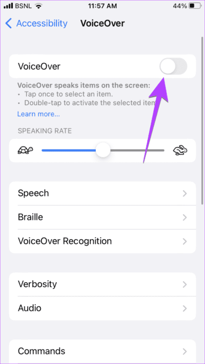 iPhone-Setting-Accessibility-VoiceOver-Off-576x1024-1 11 طرق لإصلاح عدم عمل التمرير لأعلى على iPhone