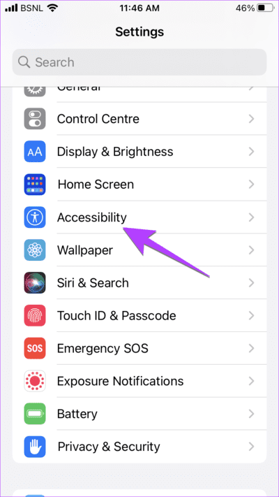 iPhone-Setting-Accessibility 11 طرق لإصلاح عدم عمل التمرير لأعلى على iPhone